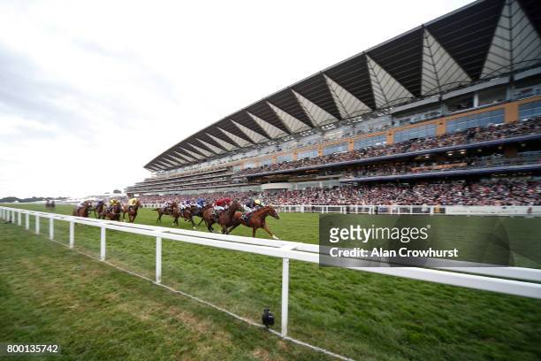 Andrea Atzeni riding Stradivarius win The Queen's Vase on day 4 of Royal Ascot at Ascot Racecourse on June 23, 2017 in Ascot, England.