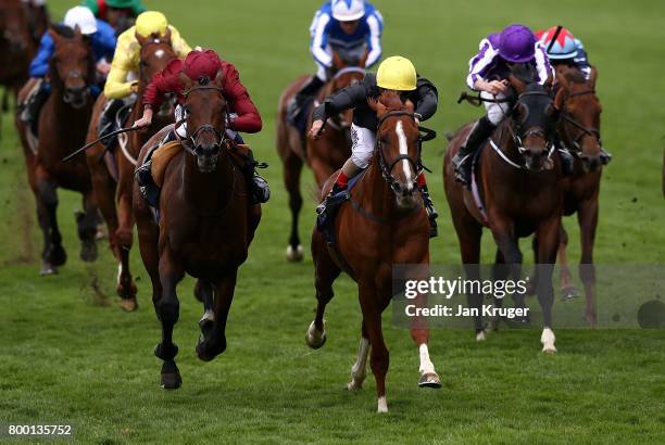 Stradivarius ridden by Andrea Atzeni wins the Queen's Vase on day 4 of Royal Ascot at Ascot Racecourse on June 23, 2017 in Ascot, England.