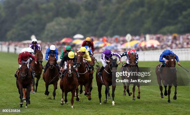 Stradivarius ridden by Andrea Atzeni wins the Queen's Vase on day 4 of Royal Ascot at Ascot Racecourse on June 23, 2017 in Ascot, England.