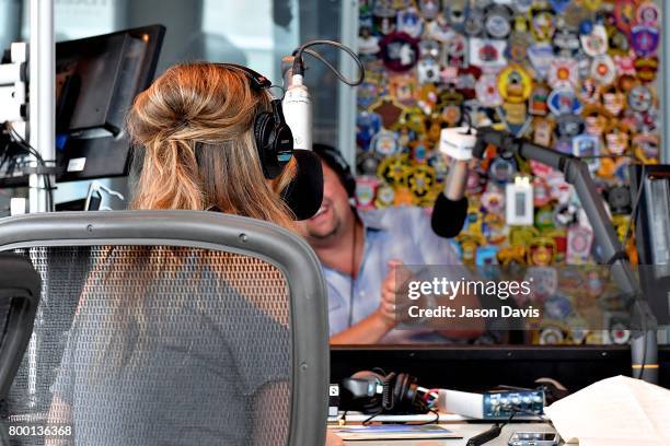 Recording Artist Carly Pearce visits SiriusXM Host Storme Warren at SiriusXM Studios on June 23, 2017 in Nashville, Tennessee.