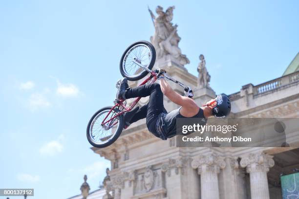 Illustration picture of BMX in front of le Grand Palais during the Olympic Day, Paris Olympic Park comes to life for Olympic Day on June 23, 2017 in...