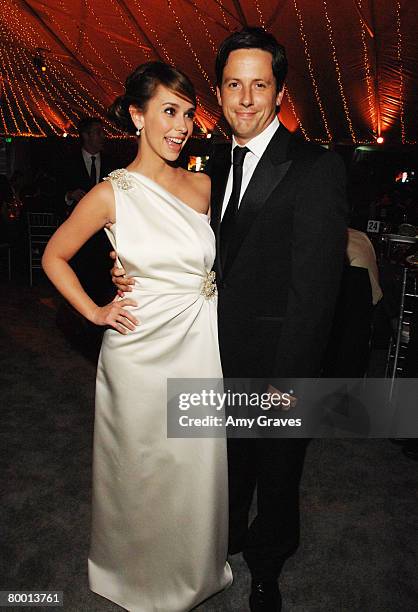 Actress Jennifer Love Hewitt and actor Ross McCall attend The Envelope Please Oscar Viewing Party to Benefit APLA on February 24, 2008 in West...