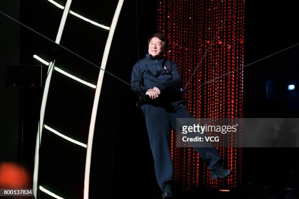 Actor Jackie Chan attends Gala Night of Jackie Chan Action Movie Week during the 20th Shanghai International Film Festival on June 22, 2017 in...