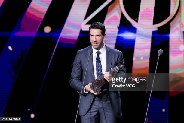 Actor Scott Adkins attends Gala Night of Jackie Chan Action Movie Week during the 20th Shanghai International Film Festival on June 22, 2017 in...