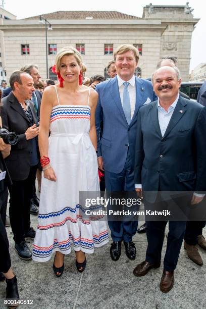 King Willem-Alexander of The Netherlands and Queen Maxima of The Netherlands visit the concept store EATALY during the third day of a royal state...