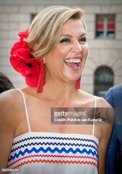 Queen Maxima of The Netherlands visits the concept store EATALY during the third day of a royal state visit to Italy on June 22, 2017 in Rome, Italy.