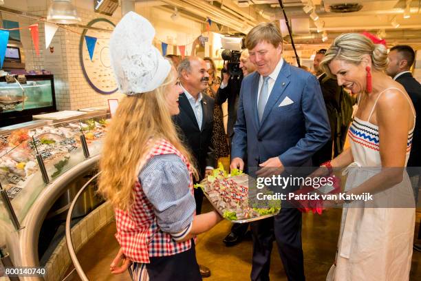 King Willem-Alexander of The Netherlands and Queen Maxima of The Netherlands visit the concept store EATALY during the third day of a royal state...