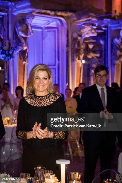 Queen Maxima of The Netherlands during the Holland Trade Dinner during the third day of a royal state visit to Italy on June 22, 2017 in Rome, Italy.