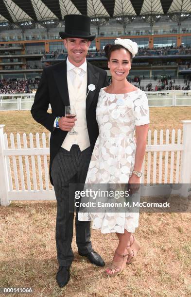 Kevin Pietersen and Jessica Taylor at the Winning Post Gardens on day 4 of Royal Ascot at Ascot Racecourse on June 23, 2017 in Ascot, England.