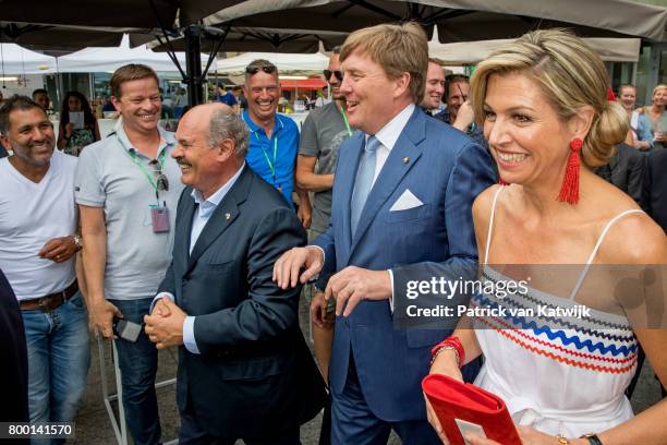 King Willem-Alexander of The Netherlands and Queen Maxima of The Netherlands visit the concept store EATALY during the third day of a royal state...