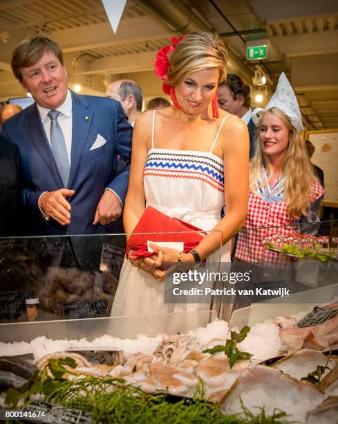 King Willem-Alexander of The Netherlands and Queen Maxima of The Netherlands visit the concept store EATALY during the third day of a royal state...