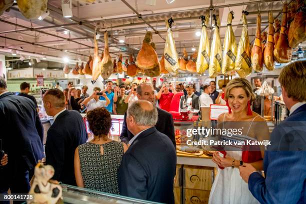 King Willem-Alexander of The Netherlands and Queen Maxima of The Netherlands visit the concept store EATALY during the third day of a royal state...