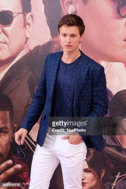 Actor Ansel Elgort attends a photocall for 'Baby Driver' at the Villa Magna Hotel on June 23, 2017 in Madrid, Spain.