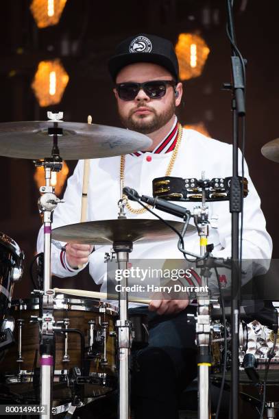 Ben Thatcher of Royal Blood performs on day 2 of the Glastonbury Festival 2017 at Worthy Farm, Pilton on June 23, 2017 in Glastonbury, England.