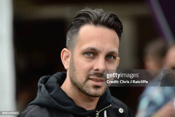 Steven Frayne commonly known as the English magician 'Dynamo' attends Glastonbury Festival on June 23, 2017 in Glastonbury, England.