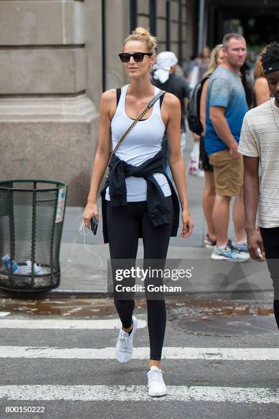 Model Michaela Kocianova is seen in SoHo on June 23, 2017 in New York City.