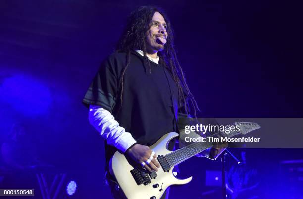 James Shaffer of Korn performs during "The Serenity of Summer Tour" at Shoreline Amphitheatre on June 22, 2017 in Mountain View, California.