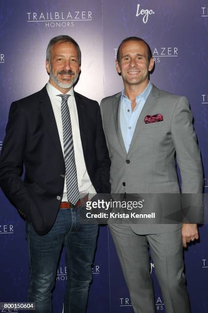 David Kohan and Max Mutchnick attend Logo's 2017 Trailblazer Honors at The Cathedral Church of St. John the Divine on June 22, 2017 in New York City....