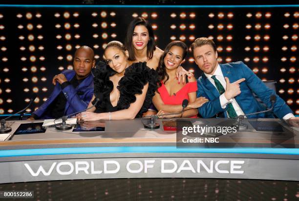 World of Dance" -- Pictured: NE-YO, Jennifer Lopez, Jenna Dewan Tatum, Misty Copeland, Derek Hough --