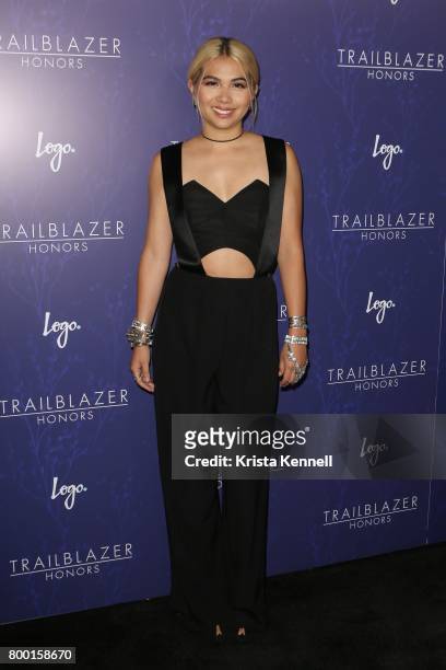 Hayley Kiyoko attends Logo's 2017 Trailblazer Honors at The Cathedral Church of St. John the Divine on June 22, 2017 in New York City.