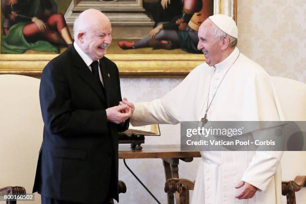 Pope Francis meets with the Lieutenant of Grand Master of The Sovereign Military Order Of Malta Fra Giacomo Dalla Torre del Tempio di Sanguinetto...