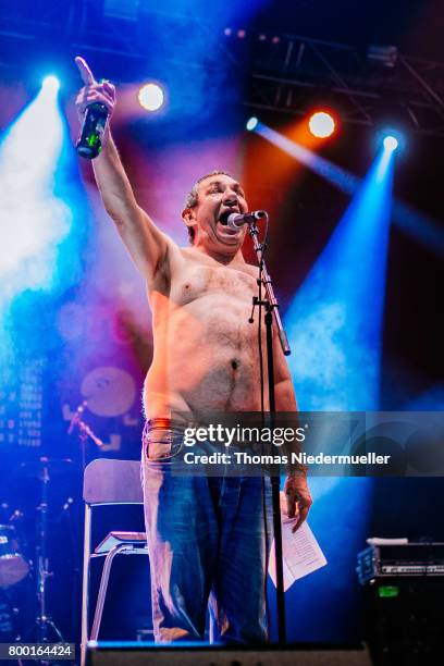 Wolfgang Wendland of Die Kassierer performs during the first day of the Southside festival on June 23, 2017 in Neuhausen, Germany.