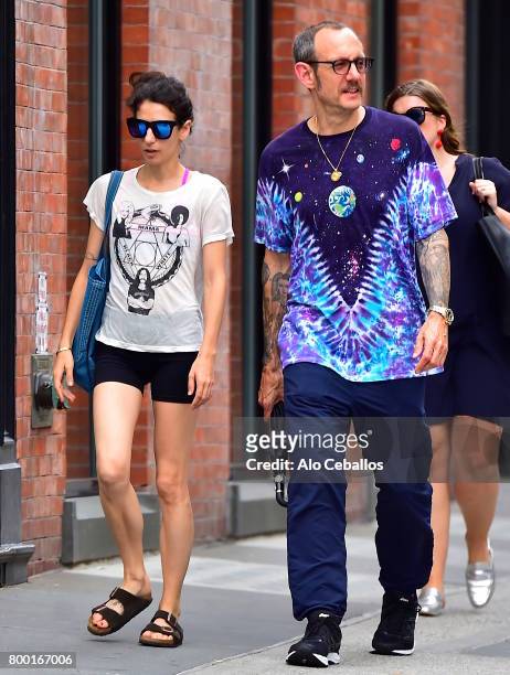Alex Bolotow and Terry Richardson are seen in Soho on June 23, 2017 in New York City.