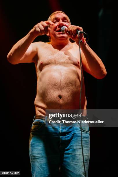 Wolfgang Wendland of Die Kassierer performs during the first day of the Southside festival on June 23, 2017 in Neuhausen, Germany.