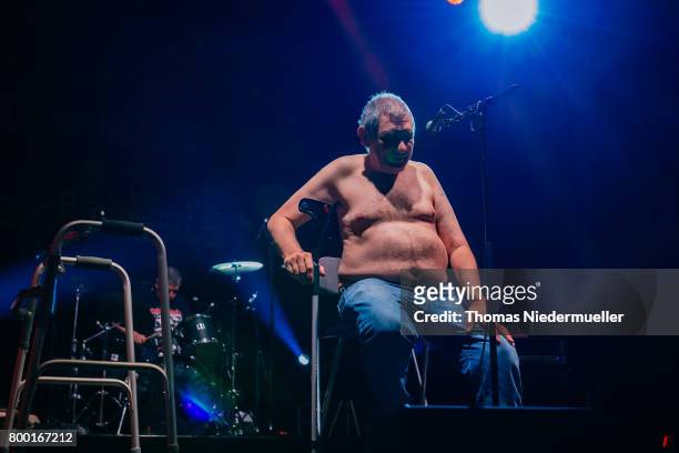 Wolfgang Wendland of Die Kassierer performs during the first day of the Southside festival on June 23, 2017 in Neuhausen, Germany.