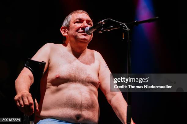 Wolfgang Wendland of Die Kassierer performs during the first day of the Southside festival on June 23, 2017 in Neuhausen, Germany.