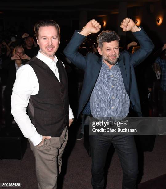 Director Matt Reeves and actor Andy Serkis seen introducing ÔPlanet der Affen: SurvivalÕ - at the Astor Theater on June 23, 2017 in Berlin, Germany.