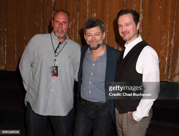 Director Matt Reeves and actor Andy Serkis seen introducing ÔPlanet der Affen: SurvivalÕ - at the Astor Theater on June 23, 2017 in Berlin, Germany.