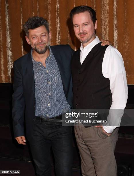 Director Matt Reeves and actor Andy Serkis seen introducing ÔPlanet der Affen: SurvivalÕ - at the Astor Theater on June 23, 2017 in Berlin, Germany.