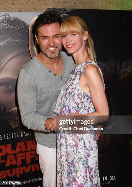 Tobey Wilson and Sabrina Gehrmann attend the 'Planet der Affen' - Special Screening in Berlin at Astor Film Lounge on June 23, 2017 in Berlin,...