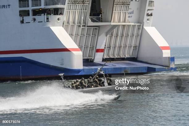 Formoza soldiers during the Korsarz-17 anti-terror exercise are seen in Gdynia, Poland on 23 June 2017 Polish special forces unit Formoza trains the...