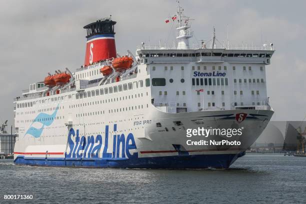 Stena Spirit ferry is seen in Gdynia, Poland on 23 June 2017 Due to the growing demand for freight transport Stena Line introduces the fourth ferry...