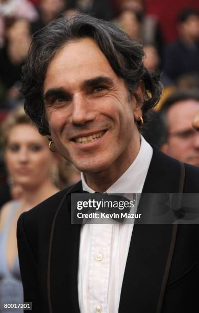 Actor Daniel Day Lewis arrives at the 80th Annual Academy Awards at the Kodak Theatre on February 24, 2008 in Hollywood.