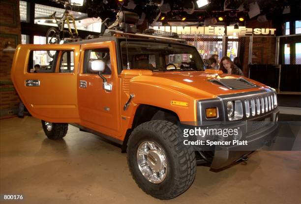 The new General Motors concept Hummer H2 sport utility truck is on display April 10, 2001 in New York City.