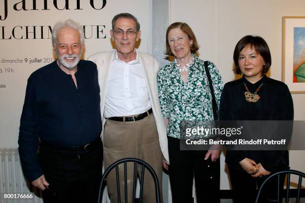 Alejandro Jodorowsky, Philippe de Montebello, his wife Edith and Pascale Montandon-Jodorowsky attend the "pascALEjandro: L'Androgyne Alchimique"...