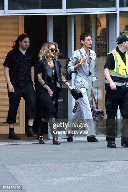 Rita Ora and Kyle De'Volle arriving at The London Heliport in Battersea heading to Glastonbury Festival on June 23, 2017 in London, England.