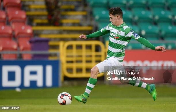 Dublin , Ireland - 23 June 2017; Trevor Clarke of Shamrock Rovers scores his side's second goal during the SSE Airtricity League Premier Division...