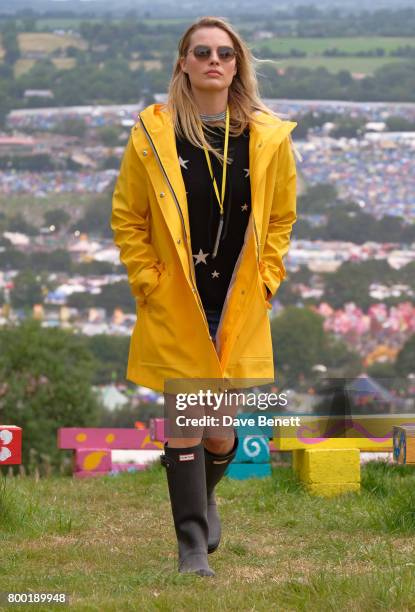 Margot Robbie attends day one of Glastonbury on June 23, 2017 in Glastonbury, England.