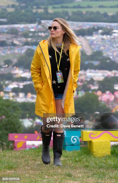 Margot Robbie attends day one of Glastonbury on June 23, 2017 in Glastonbury, England.