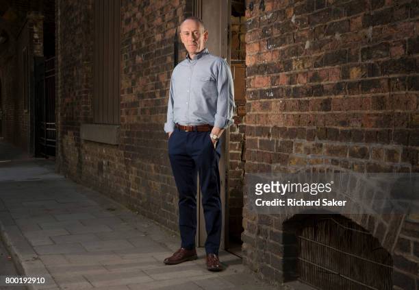 Theatre and film director Nicholas Hytner is photographed for the Observer on April 12, 2017 in London, England.