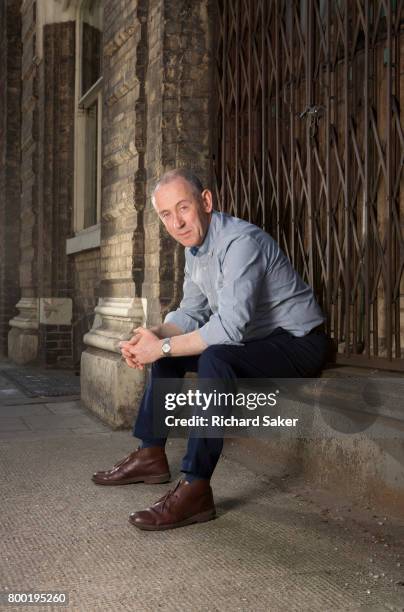 Theatre and film director Nicholas Hytner is photographed for the Observer on April 12, 2017 in London, England.