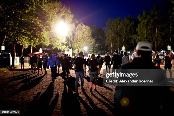 Festival goer leave the Hurricane Festival 2017 on June 23, 2017 in Scheessel, Germany. The gates of the festival have officially opened this...