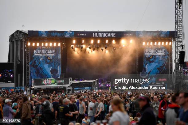 General view of the Blue Stage during the Hurricane Festival 2017 on June 23, 2017 in Scheessel, Germany. The gates of the festival have officially...