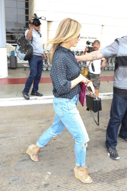 Jennifer Aniston is seen at LAX on June 23, 2017 in Los Angeles, California.