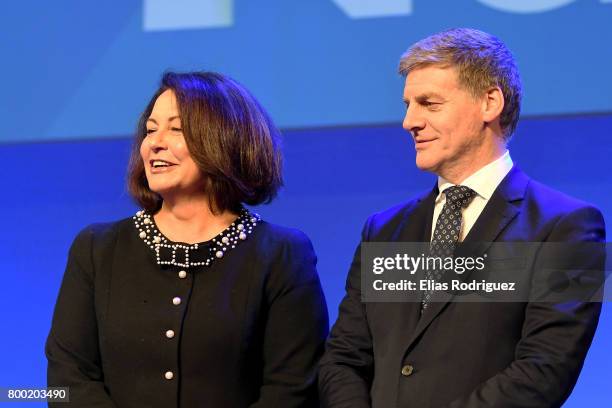 Hon Hekia Parata and Prime Minister, Rt Hon Bill English during the National Party 81st Annual Conference at Michael Fowler Centre on June 24, 2017...