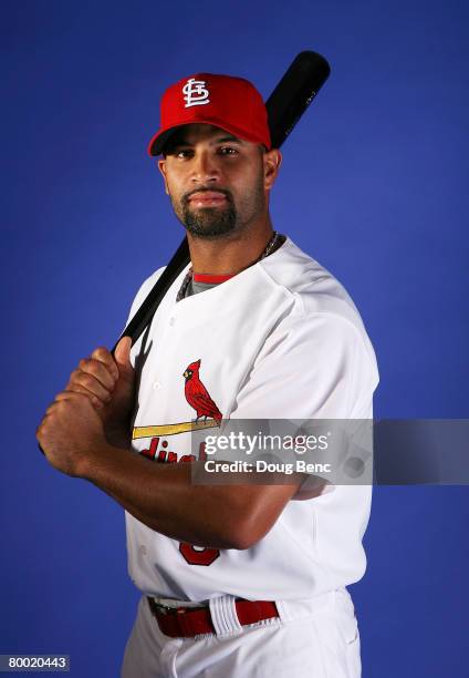 Albert Pujols of the St. Louis Cardinals during photo day at Roger Dean Stadium on February 26, 2008 in Jupiter, Florida.